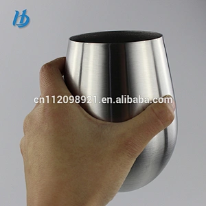 Factory OEM BPA Free 18/8 Stainless Steel Wine Glass 16OZ Set Of 2
