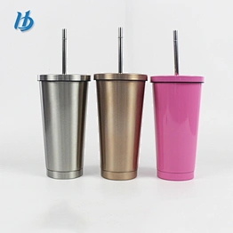 The new stainless steel Straw coffee beverage cup tumbler 16oz Cup car travel cups