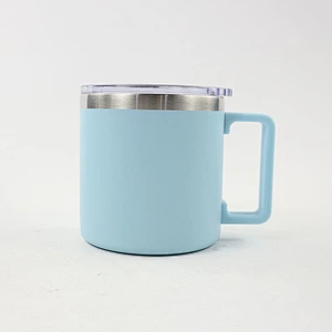 Hibour 14 oz vacuum Insulated stainless steel travel mug double wall coffee mug with plastic handle