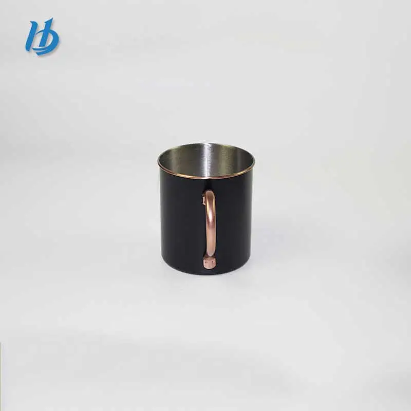 Fashionable design copper plated coffee mug,black painting customized logo