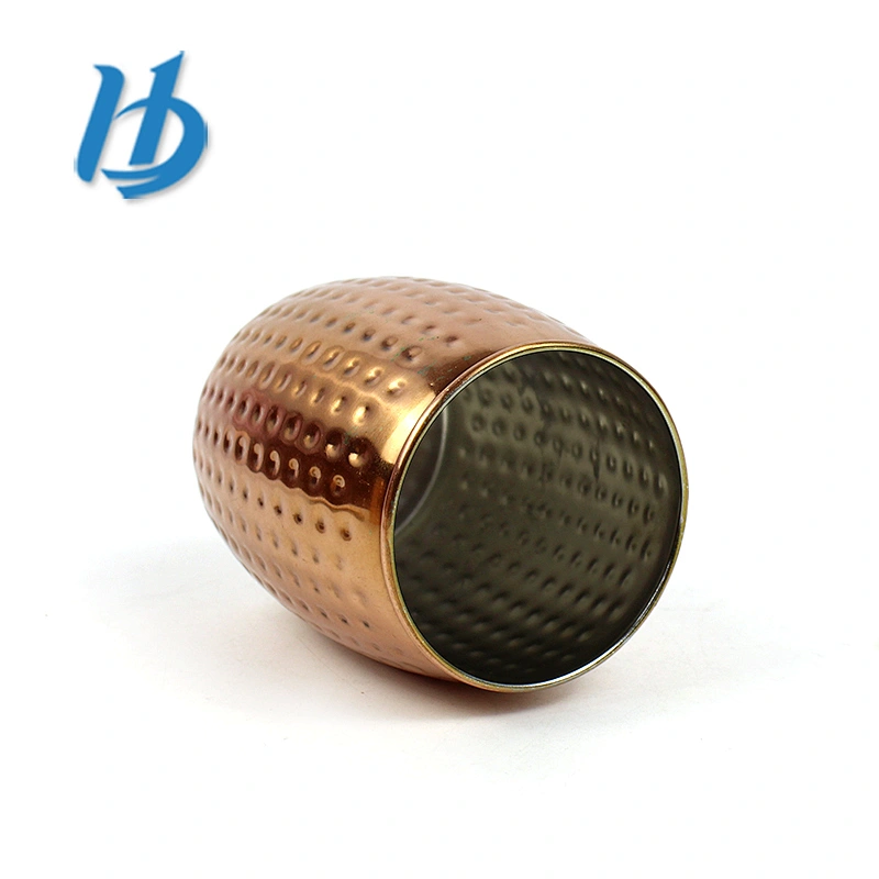 Factory Cheap price personalized beautiful roll edge stainless steel copper mug with hammer