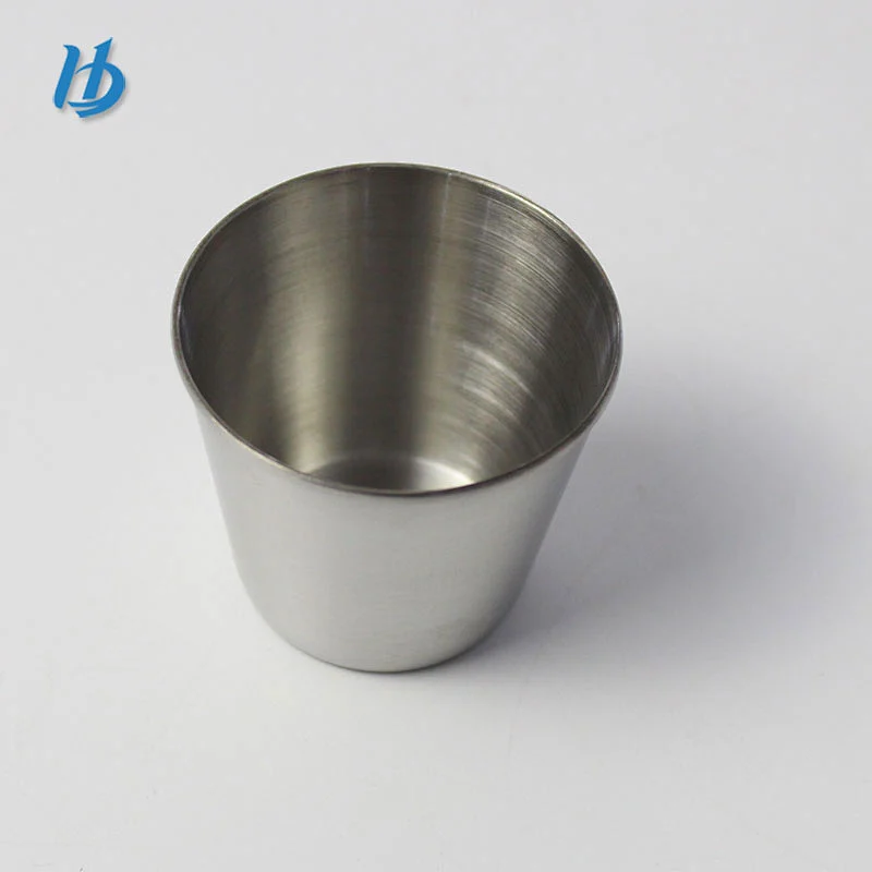 Stainless steel jagermeister leather wrapped cup,single wall cup without handle