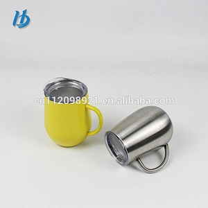 Red wine glass stainless steel stemless wine glass with handle sublimation mug ethiopian coffee cups