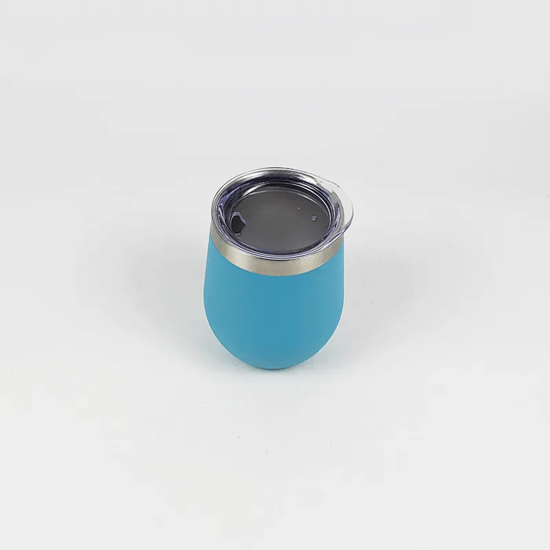 wholesale powder coating 12oz stemless tumbler 12 oz Stainless Steel Wine Tumbler Sippy Cup