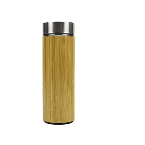 China factory wholesale stainless steel vacuum insulated water bottle bamboo travel mug