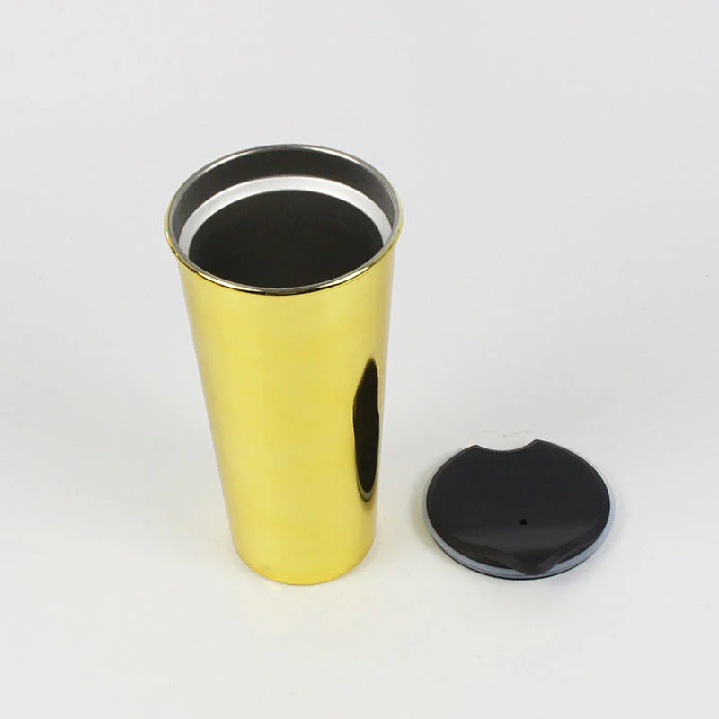 Hot selling stainless steel coffee cup double wall electroplating coffee cup