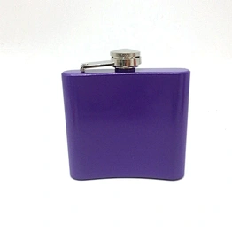 Promotional gift 2016 alibaba supplier stainless steel purple spray paint hip flask