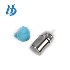 Hibour Factory price 18/8 stainless steel single wall mini baby feeding bottle