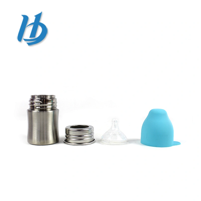 Hibour Factory price 18/8 stainless steel single wall mini baby feeding bottle