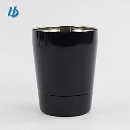 Silver color beer mug,8oz black painting auto mug without handle