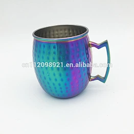 16oz antique beer barrel solid moscow mule hammered copper plated mugs manufacturer with handle