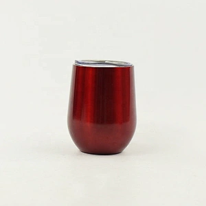 Hibour Double Wall Vacuum Insulated 12oz Stainless Steel Stemless Painting Color Wine Tumbler With Lid