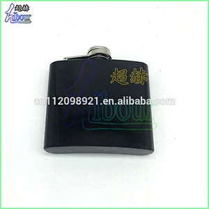 Manufacture classical black spray-paint stainless steel hip flask with custom logo