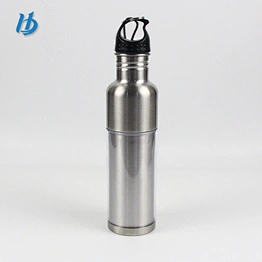 New design water bottle single wall silver color ,bottle without handle