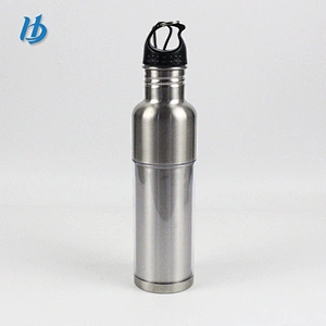 New design water bottle single wall silver color ,bottle without handle