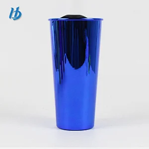 Electroplated coffee mug,500ml vaccum insulated coffee tumbler with lid