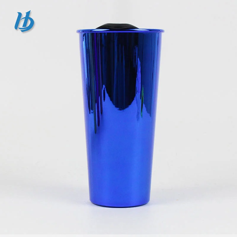 Electroplated coffee mug,500ml vaccum insulated coffee tumbler with lid