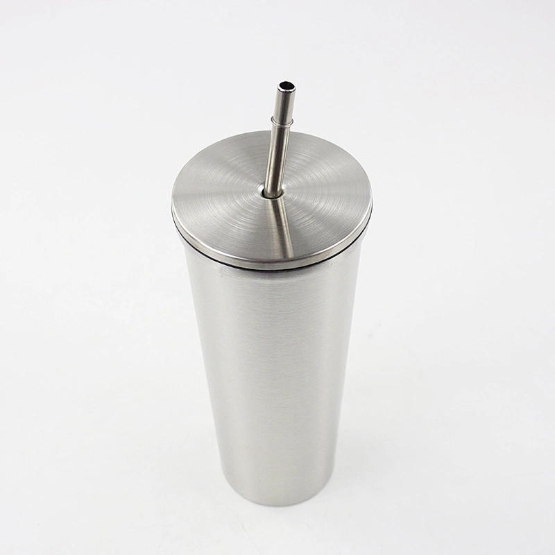 Hibour 18/8 stainless steel 24oz insulated straw tumbler with straw and lid
