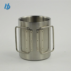 2017 newly coffee mug with unique handle stainless steel double wall water mug beer mug with customized design