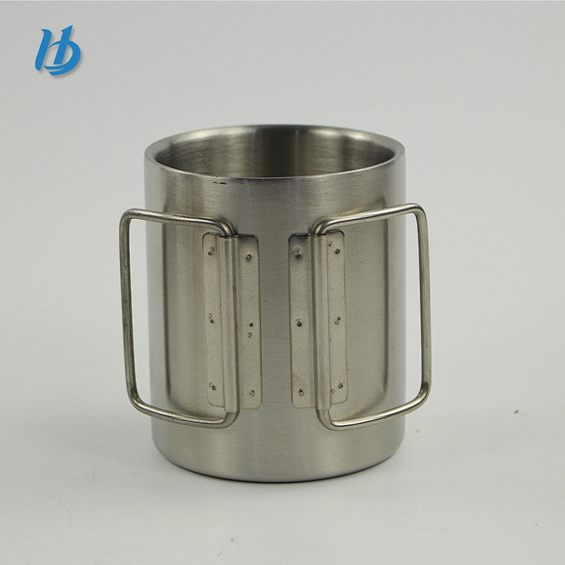 2017 newly coffee mug with unique handle stainless steel double wall water mug beer mug with customized design