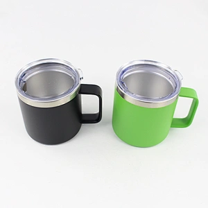 Amazon hot selling Insulated Beer Mug customized logo print enamel beer coffee mug, metal steel sublimation mugs