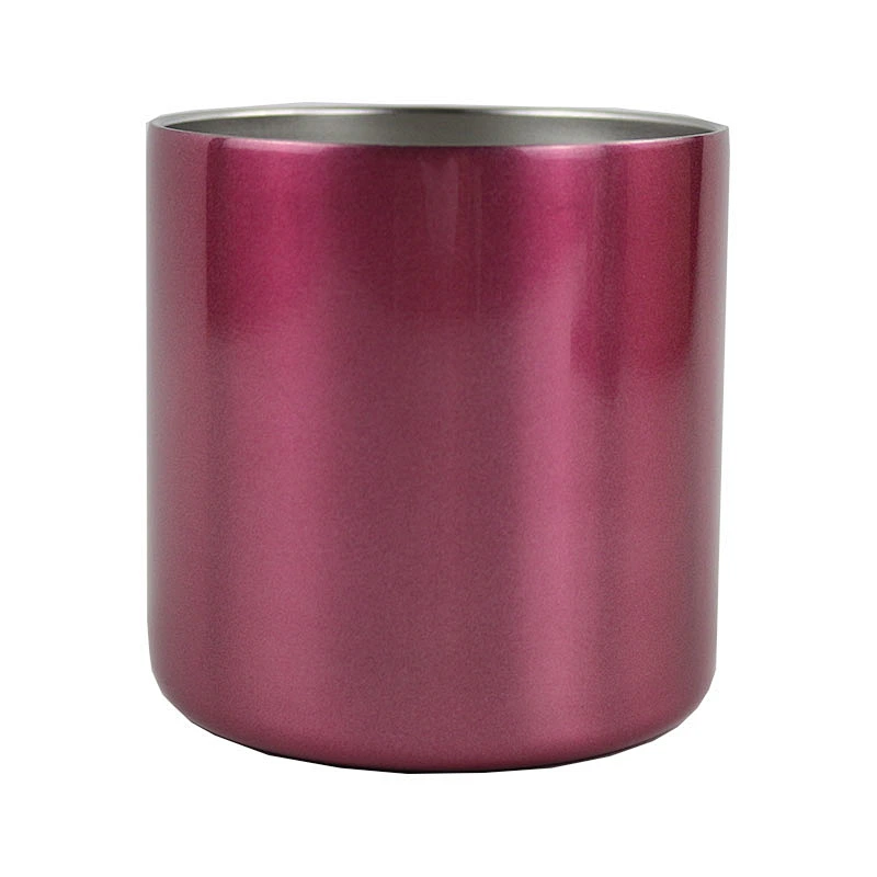 14oz Double Walled Lacquered Stainless Steel Coffee Mugs with Handle
