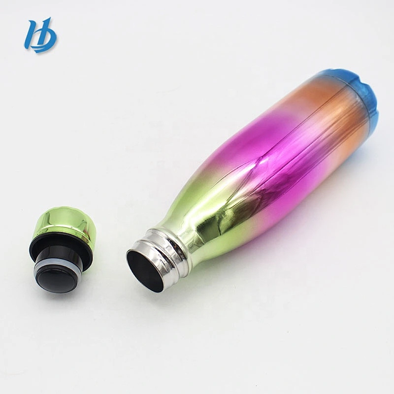 2017 newly portable stainless steel sport water bottle fashionable vacuum bottle cola shaped bottle with customized design