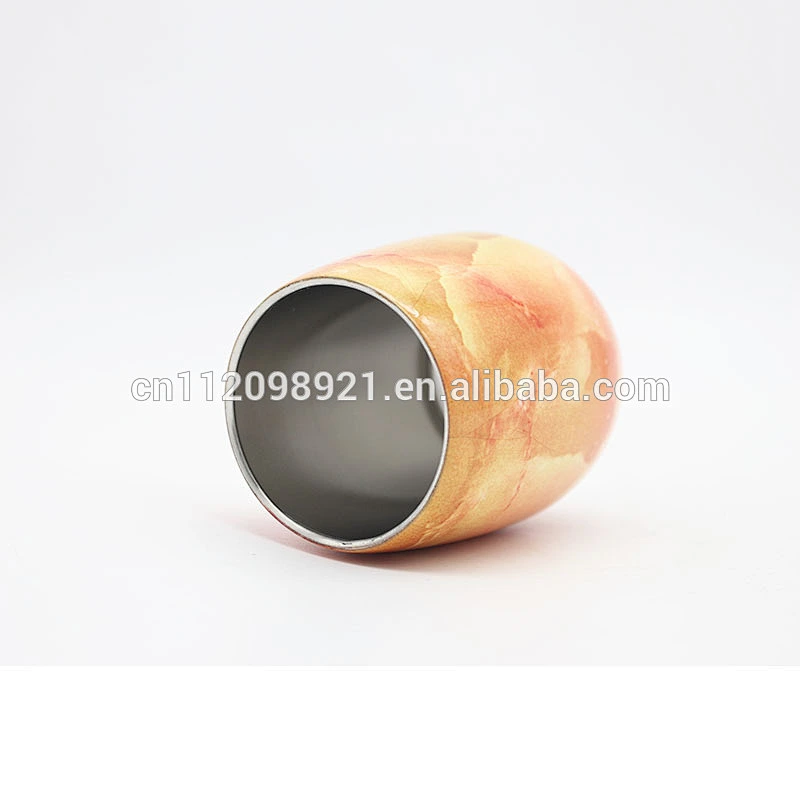 fashionable wooden painting 9oz drinking tumbler stainless steel vacuum tumbler coffee mug double wall wine glasses