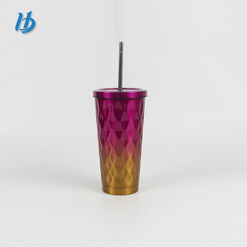 2017 Newly Sippy Cups Double Wall Stainless Steel Coffee Cup With Straw And Lid Tumbler Vacuum Cup