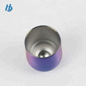 Double wall vacuum stainless steel stemless wine glass electroplating insulated coffee cup