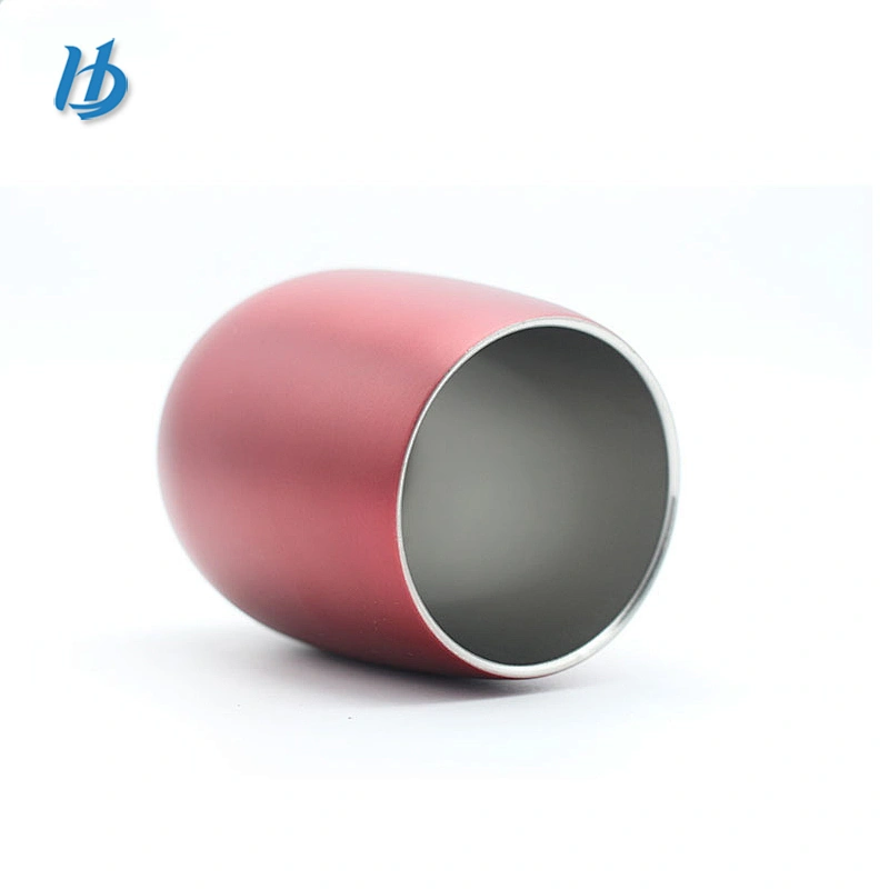 Elegant stainless steel wine glass tumbler,9oz double wall stemless mug