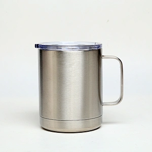 10oz double wall stainless steel vacuum insulated mug with handle