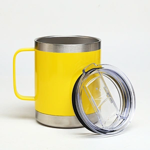 10oz double wall stainless steel vacuum insulated mug with handle