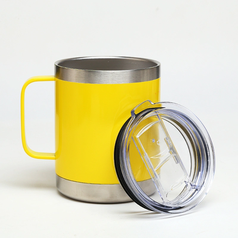 10oz double wall stainless steel vacuum insulated mug with handle