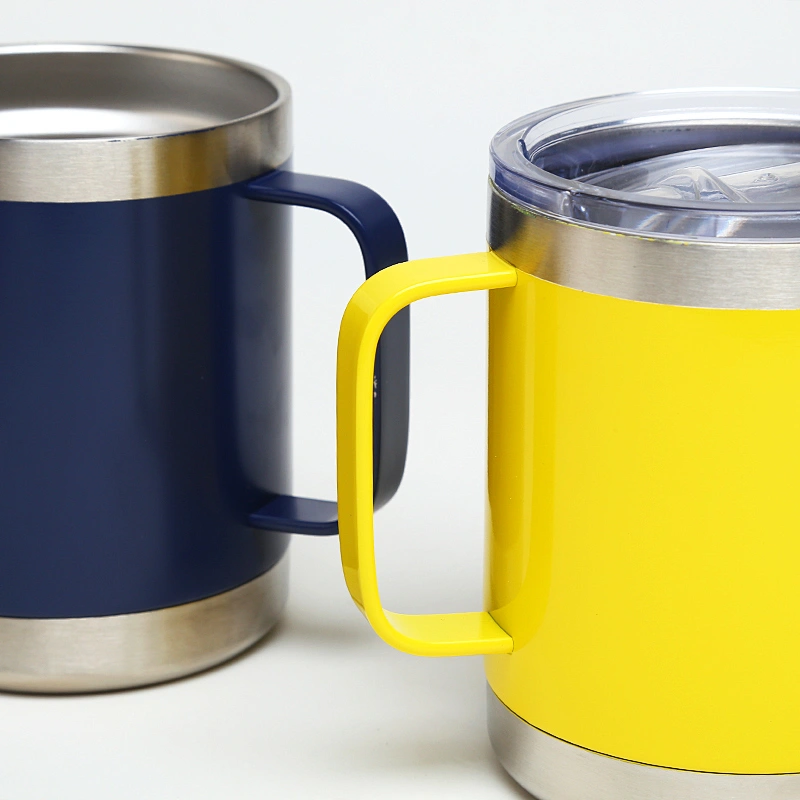 10oz double wall stainless steel vacuum insulated mug with handle
