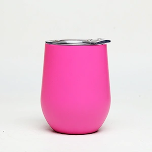 12oz double wall vacuum insulated wine tumbler