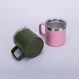 14oz stainless steel double wall vacuum insulated thermos mug with handle