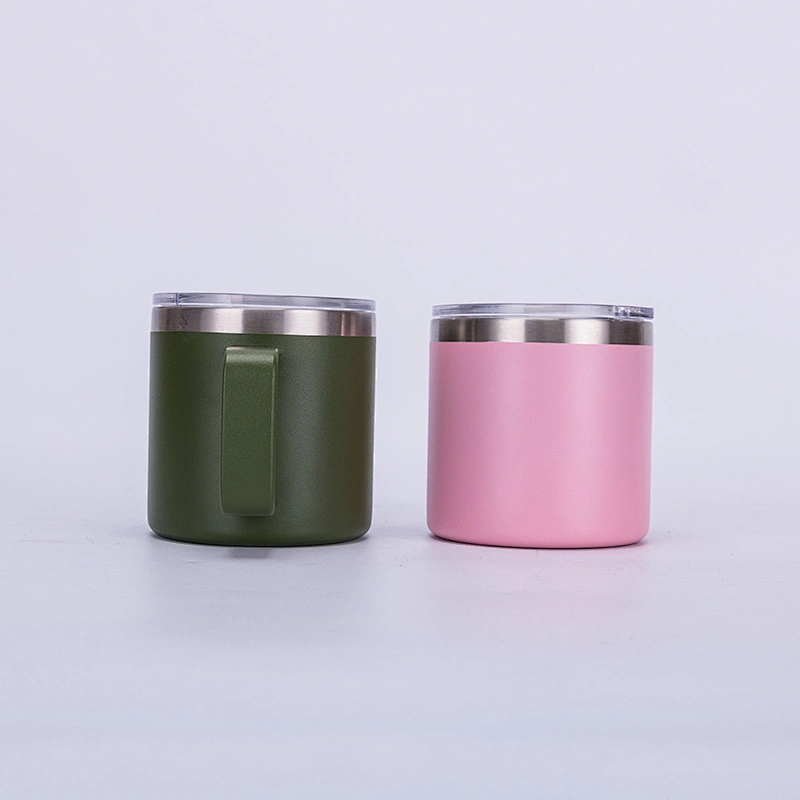 14oz stainless steel double wall vacuum insulated thermos mug with handle