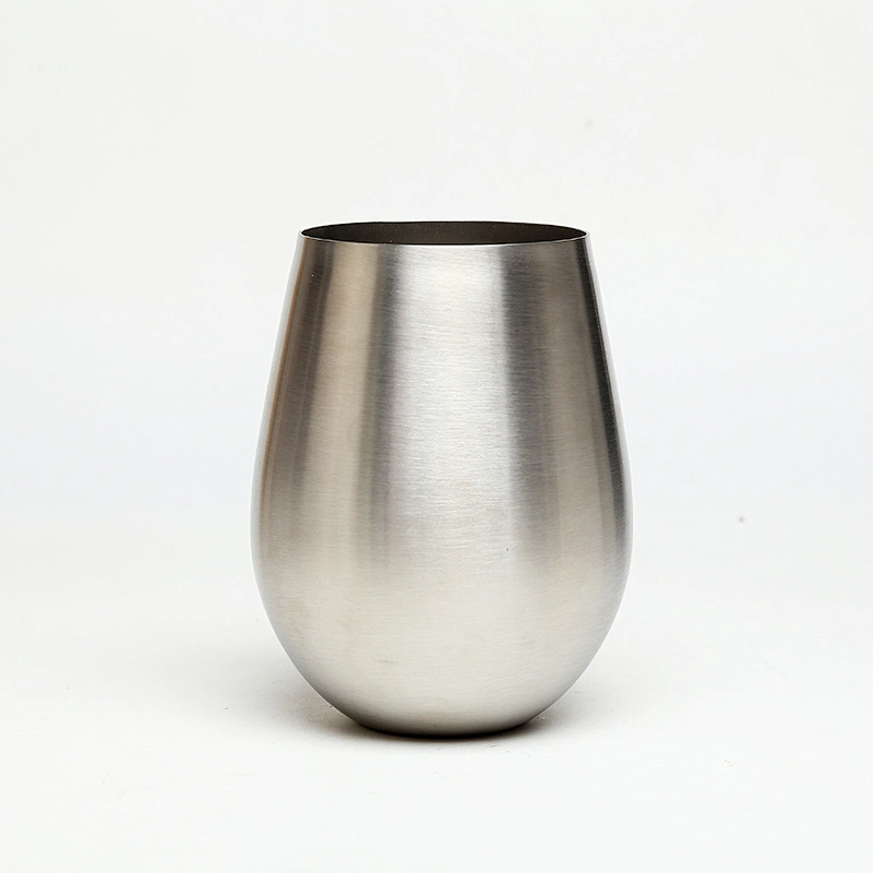 16oz stainless steel single wall wine glass
