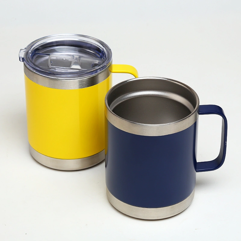 10oz double wall stainless steel vacuum insulated mug with handle