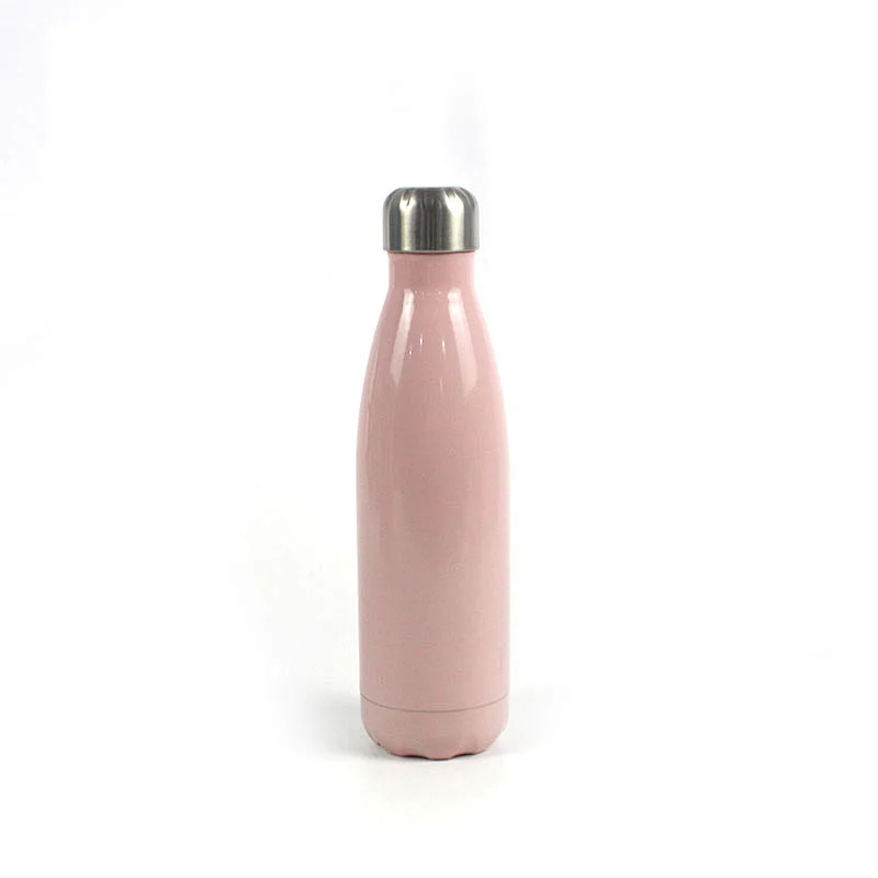500ml stainless steel spray paint in the middle vacuum water bottles with different color