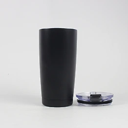 20oz double wall vacuum insulated stainless steel black painting color tumbler with different style lids