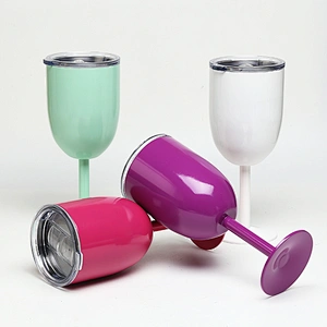 double wall unbrakable stainless steel 14oz red wine glass