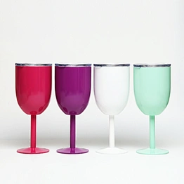 double wall unbrakable stainless steel 14oz red wine glass