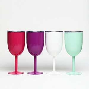 double wall unbrakable stainless steel 14oz red wine glass