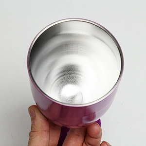 double wall unbrakable stainless steel 14oz red wine glass