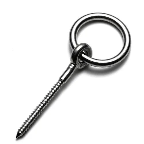 SS WELDED WOODEN THREADED EYE WITH ROUND RING MS0507
