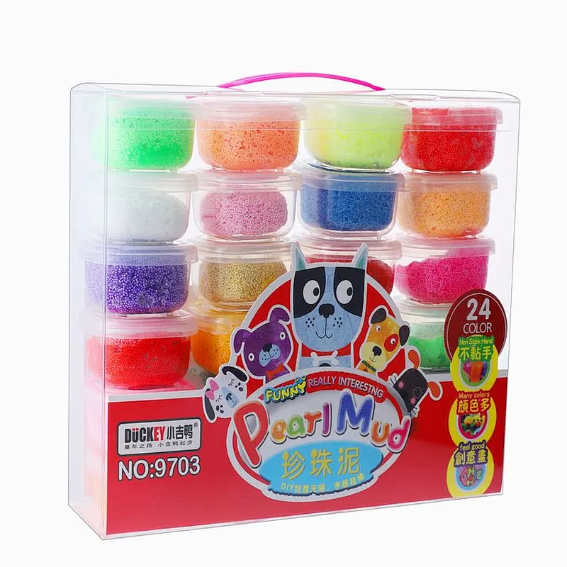 24 colors kids diy toy magic foam clay