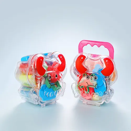 12 color Creative Kids Diy color dough of cute crab design barrel