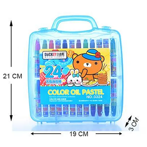 Duckey Factory venta directa crayón no tóxico 24 colores surtidos crayón pastel al óleo
